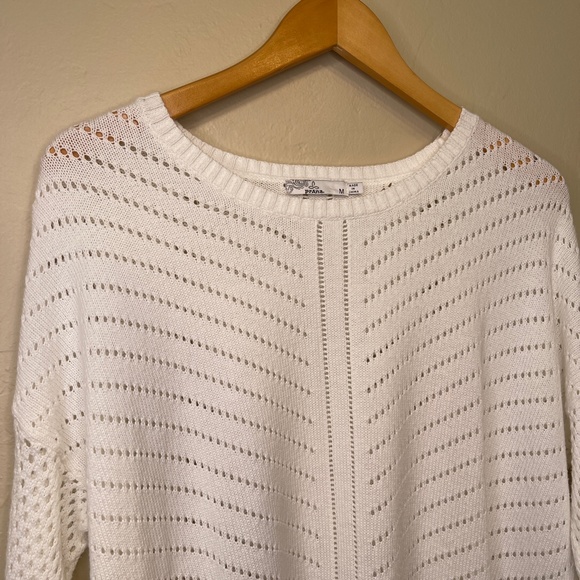 Prana | Parker Open Knit Crew Neck Relaxed Fit Long Sleeve High Low Sweater - Picture 7 of 12